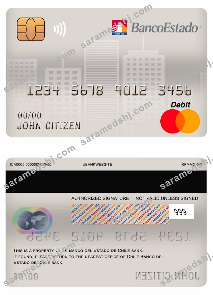 Chile Banco del Estado de Chile bank master debit card
